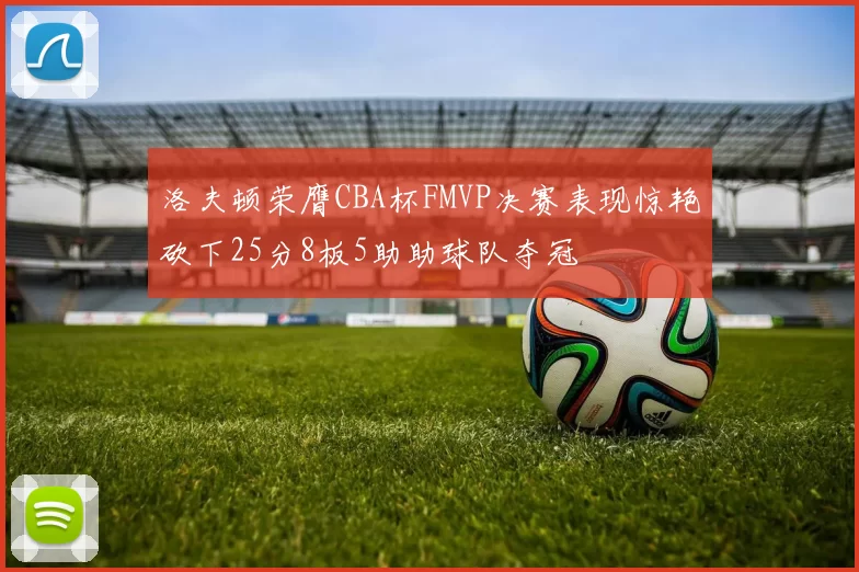 洛夫顿荣膺CBA杯FMVP决赛表现惊艳砍下25分8板5助助球队夺冠